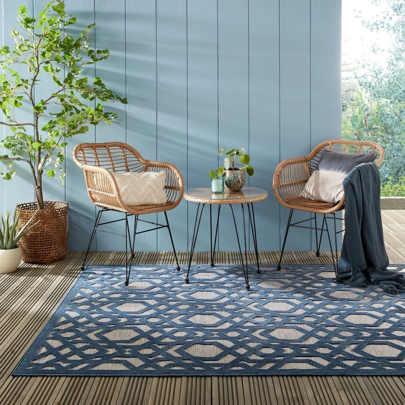 In- & Outdoor Teppich - Piatto Oro Blau