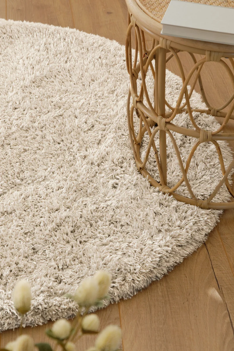 Esprit Teppich Rund Creme Beige weich soft "Yogi"