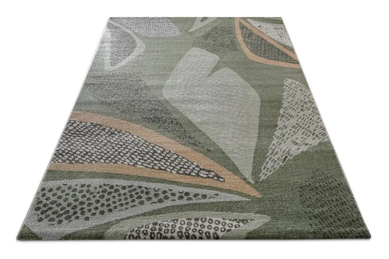 Esprit Teppich Grün Grau Kurzflor "Hazel"