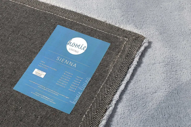 Teppich Hellgrau Blau Hochflor "Sienna" Homie Living