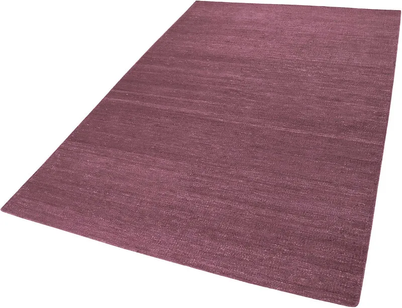 Esprit Kurzflor Teppich Flieder Rot aus Baumwolle "Rainbow Kelim"