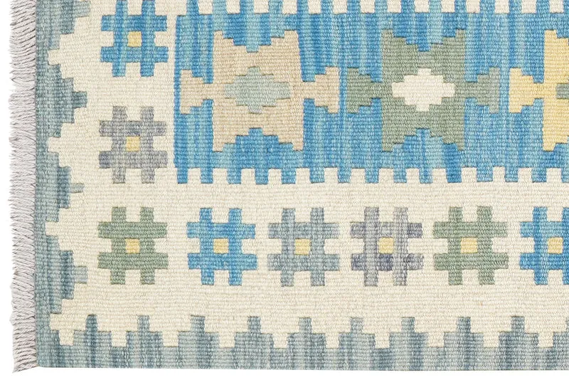 Kelim Gashgai · Handgewebt – Blau, 196x57 cm
