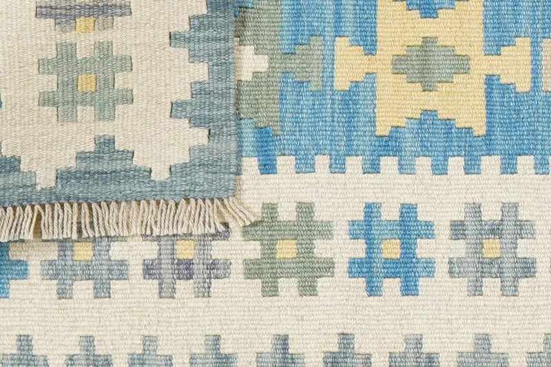 Kelim Gashgai · Handgewebt – Blau, 196x57 cm