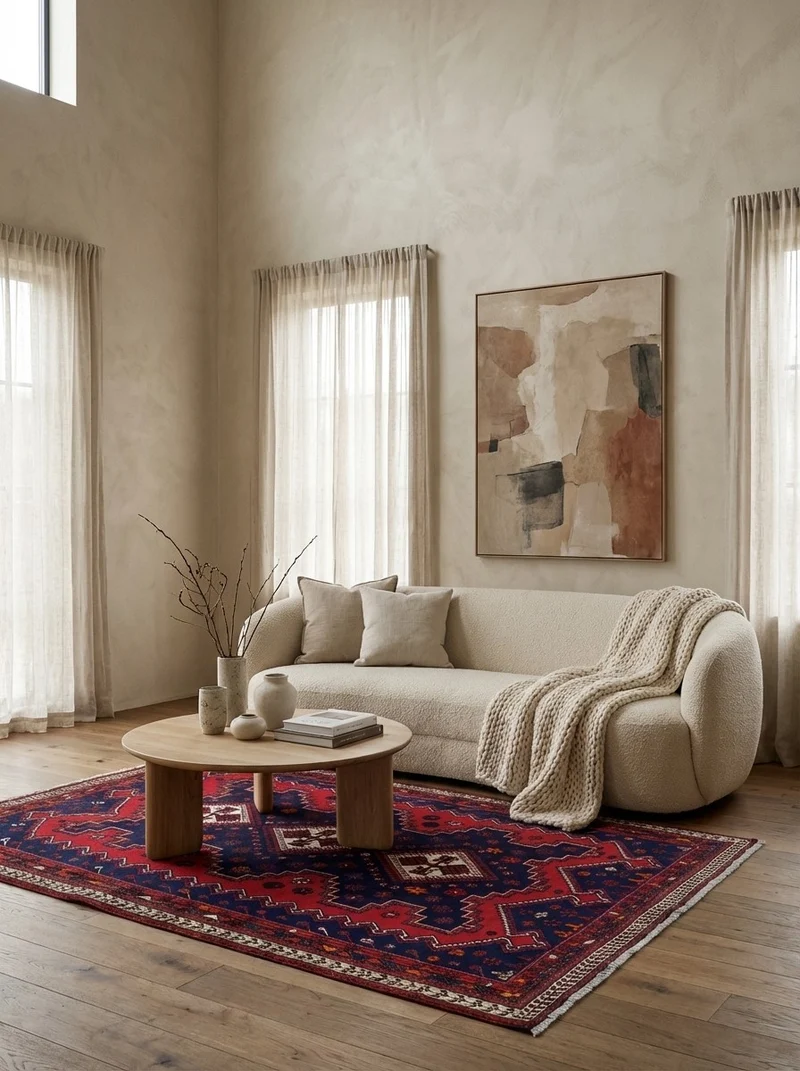 Afshar · Handgeknüpft – Blau, 232x165 cm