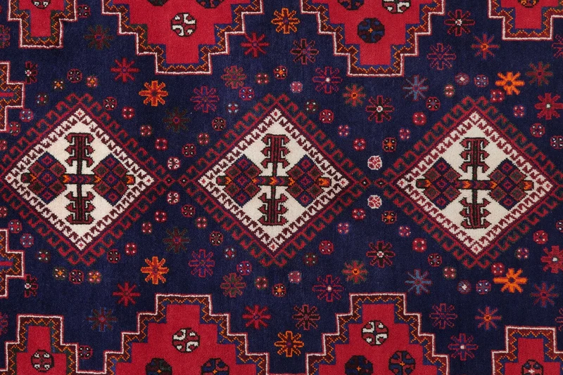 Afshar · Handgeknüpft – Blau, 232x165 cm
