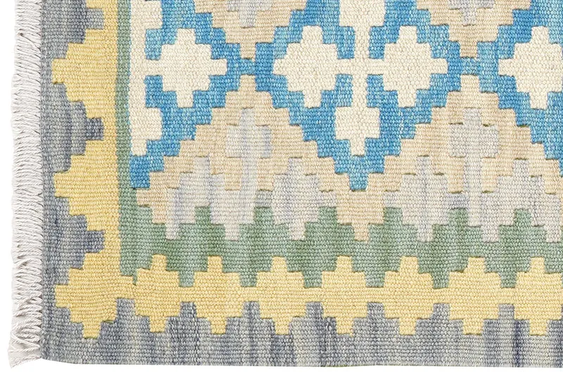 Kelim Gashgai · Handgewebt – Blau, 197x60 cm