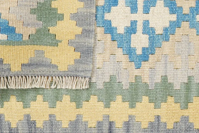 Kelim Gashgai · Handgewebt – Blau, 197x60 cm