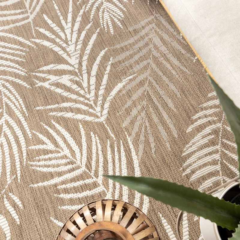 In-& Outdoor Teppich - Malta Leaves Natur