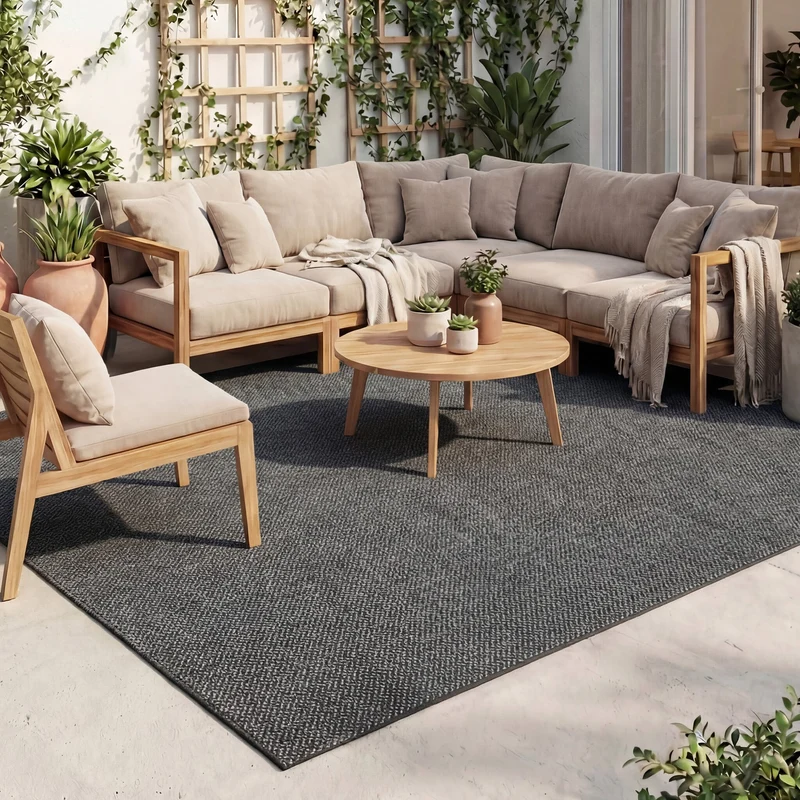 In-& Outdoor Teppich - Malta Arrow Schwarz