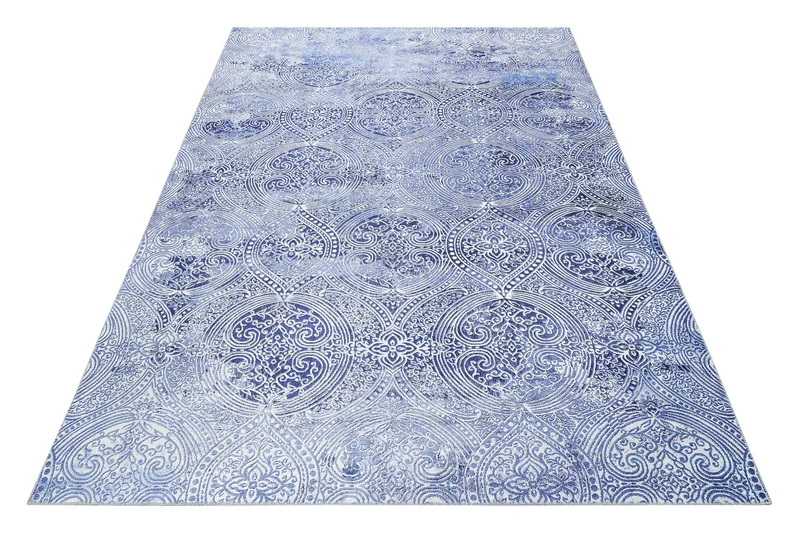 Vintage Teppich Blau Kurzflor "Grace" WECONhome
