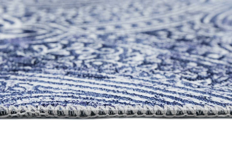Vintage Teppich Blau Kurzflor "Grace" WECONhome