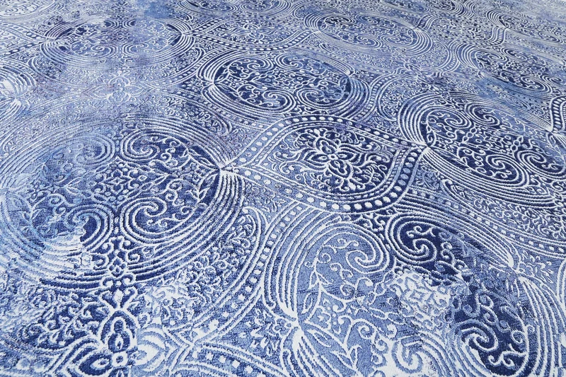 Vintage Teppich Blau Kurzflor "Grace" WECONhome