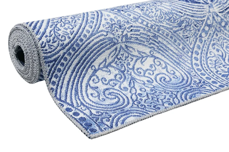 Vintage Teppich Blau Kurzflor "Grace" WECONhome