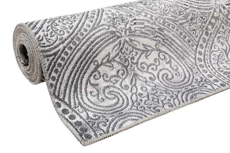 Vintage Teppich Grau Kurzflor "Grace" WECONhome