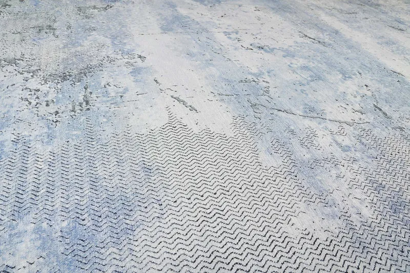 Vintage Teppich Blau Grau Kurzflor "Radiate" WECONhome