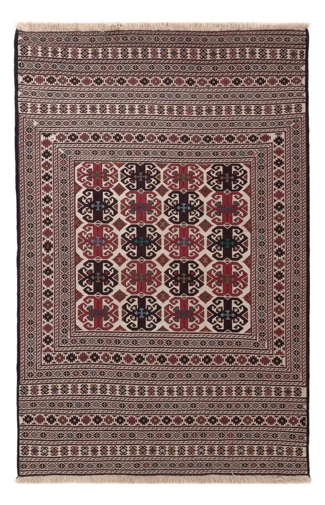 Kelim Afghan Teppich 132x195cm - mehrfarbig