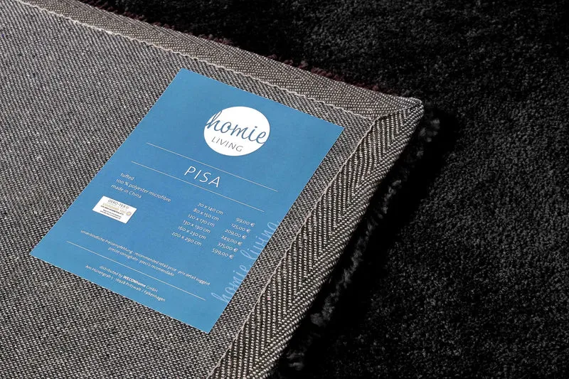 Teppich Schwarz Hochflor "Pisa" Homie Living