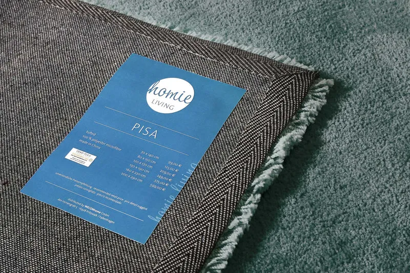 Teppich Grün Grau Hochflor "Pisa" Homie Living