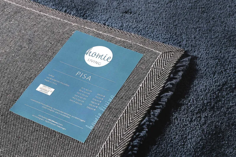 Teppich Dunkelblau Hochflor "Pisa" Homie Living