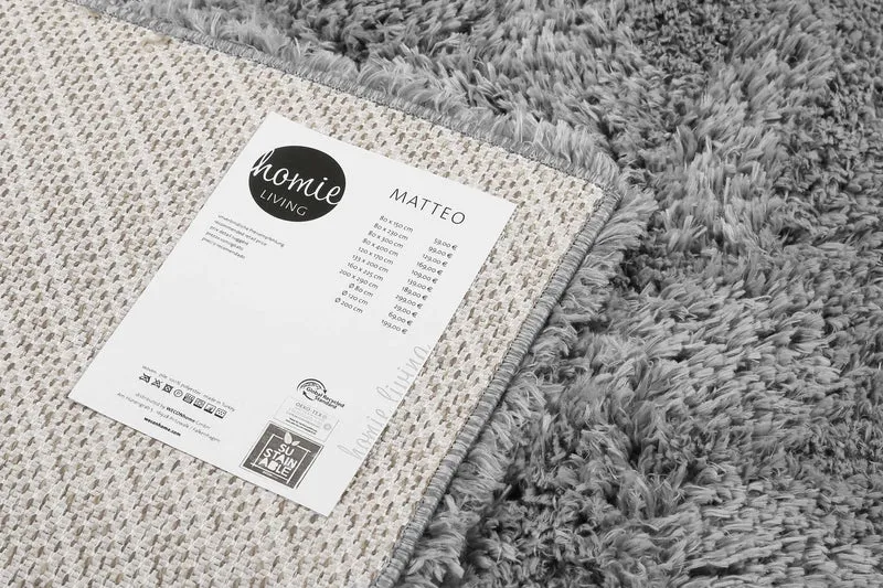 Teppich Grau Silber soft & weich "Matteo" Homie Living