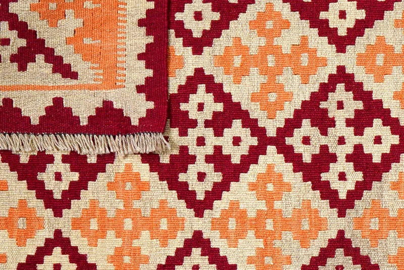 Kelim Gashgai · Handgewebt – Orange, 149x106 cm
