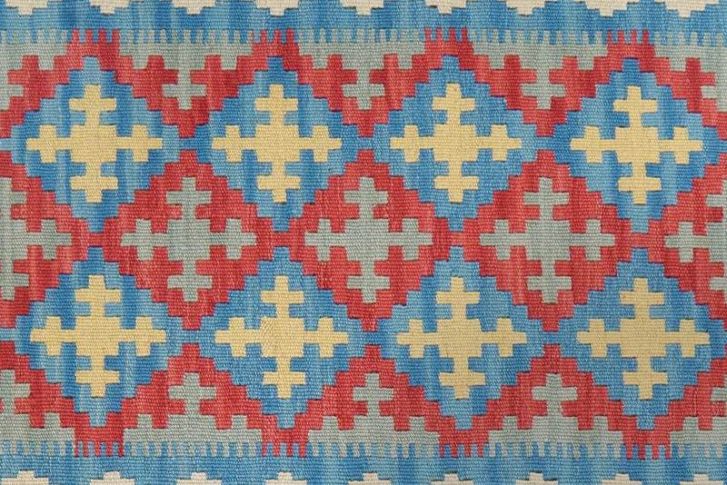 Kelim Gashgai · Handgewebt – Rot, 194x87 cm
