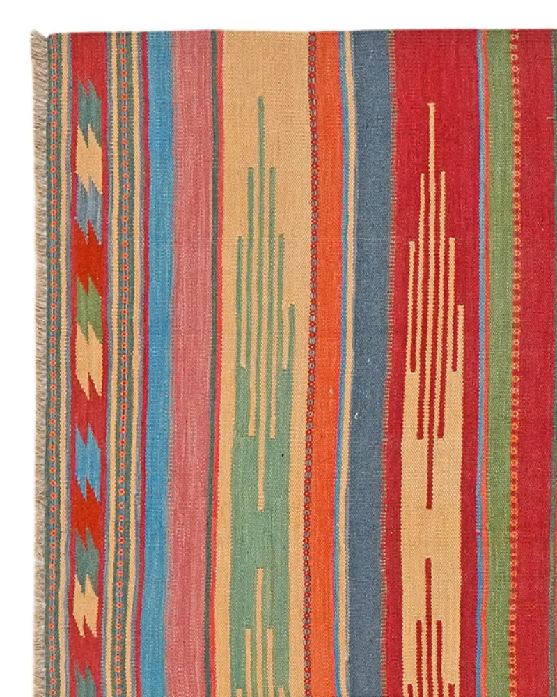 Kelim Gashgai · Handgewebt – Bunt, 145x132 cm