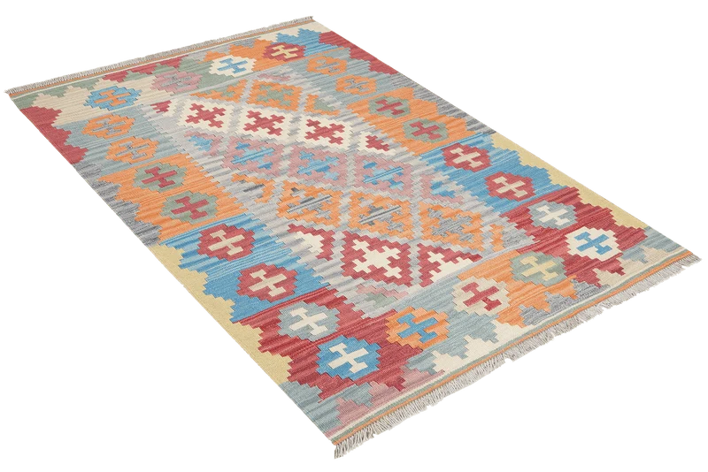 Kelim Gashgai · Handgewebt – Grau, 154x104 cm