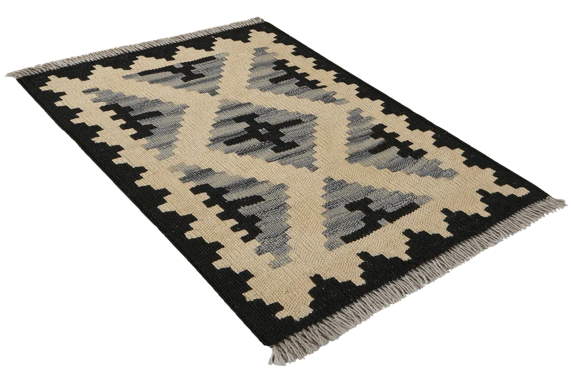 Kelim Gashgai · Handgewebt – Beige, 60x46 cm
