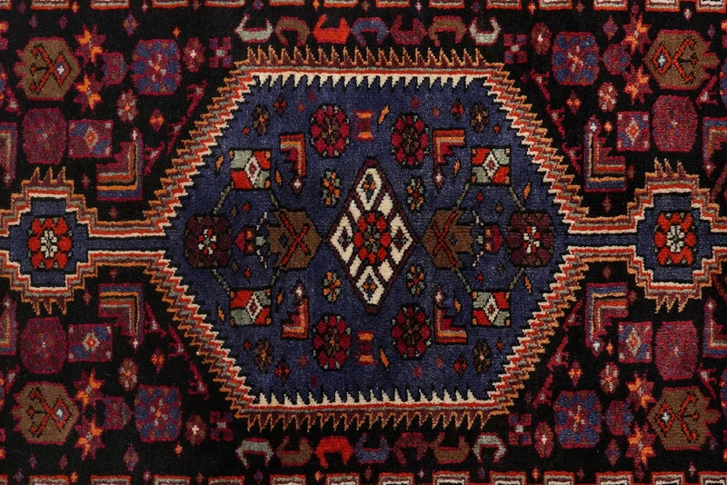 Khamseh · Handgeknüpft – Blau, 226x138 cm