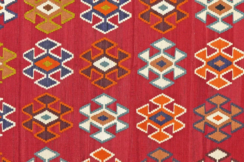 Kelim Gashgai Old · Handgewebt – Rot, 282x179 cm