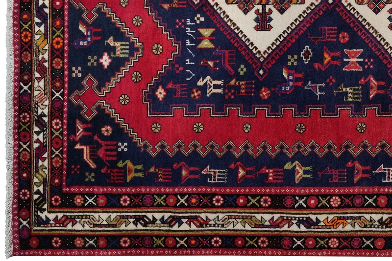 Afshar · Handgeknüpft – Blau, 243x166 cm