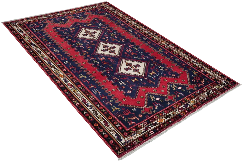 Afshar · Handgeknüpft – Blau, 243x166 cm