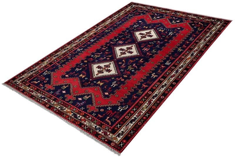 Afshar · Handgeknüpft – Blau, 243x166 cm
