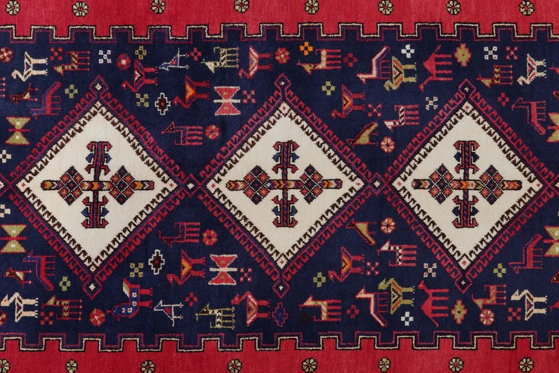 Afshar · Handgeknüpft – Blau, 243x166 cm