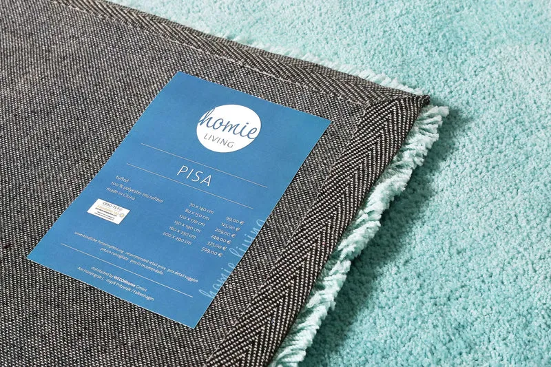 Teppich Türkis Hochflor "Pisa" Homie Living
