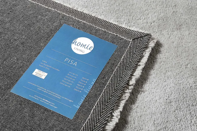 Teppich Hellgrau Hochflor "Pisa" Homie Living