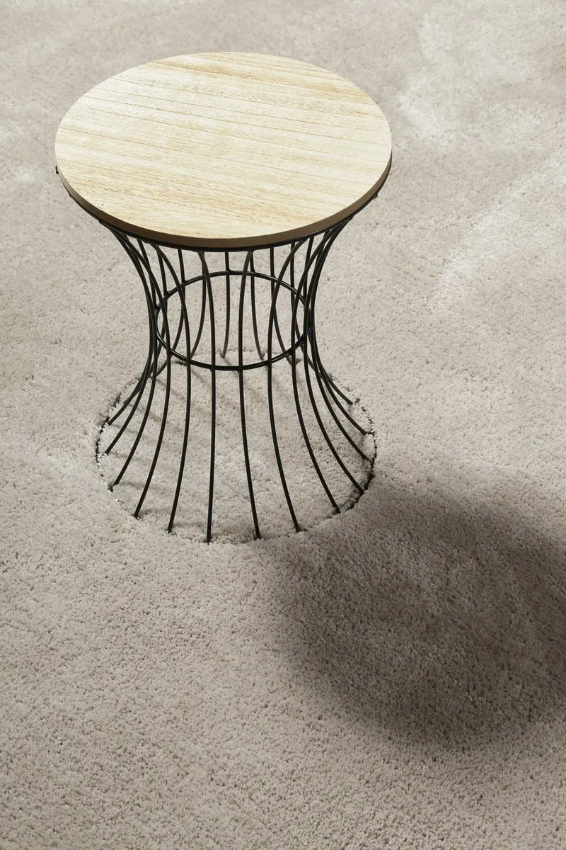 Teppich Creme Beige Hochflor "Pisa " Homie Living