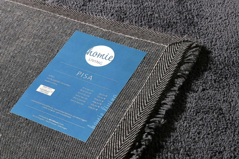 Teppich Anthrazit Hochflor "Pisa " Homie Living
