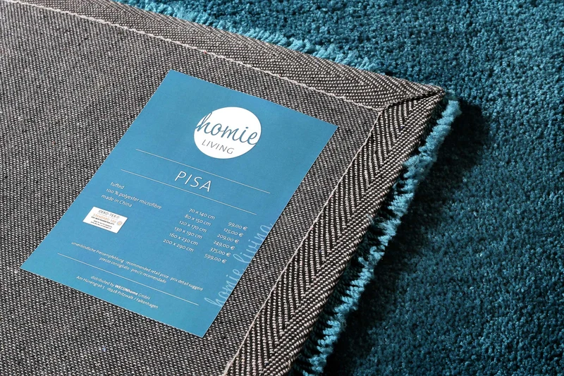 Teppich Petrol Hochflor "Pisa" Homie Living