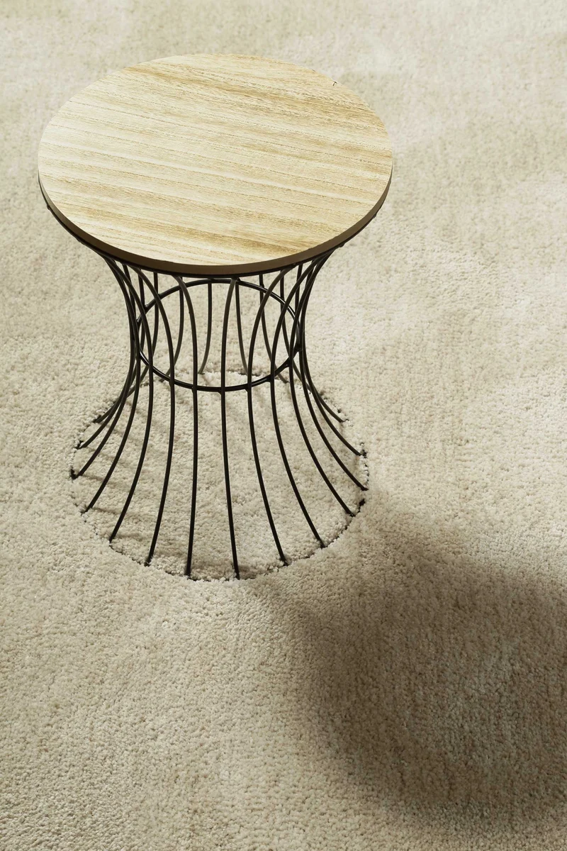 Teppich Creme Beige meliert Hochflor "Pisa" Homie Living