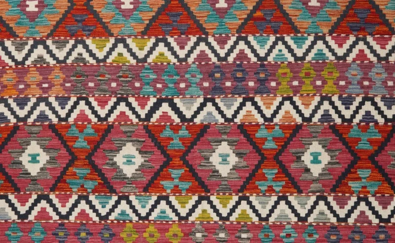 Kelim · Handgewebt – Bunt, 303x198 cm