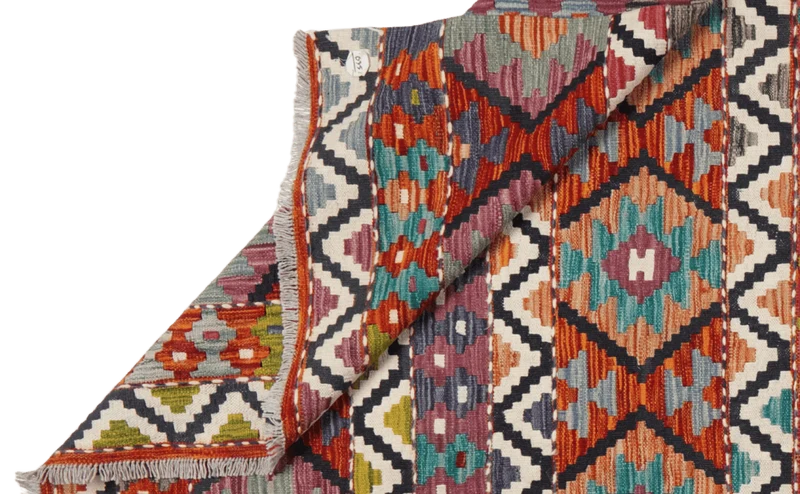 Kelim · Handgewebt – Bunt, 303x198 cm