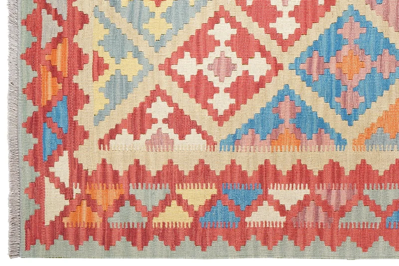 Kelim Gashgai · Handgewebt – Beige, 194x158 cm