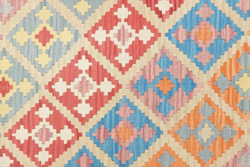Kelim Gashgai · Handgewebt – Beige, 194x158 cm