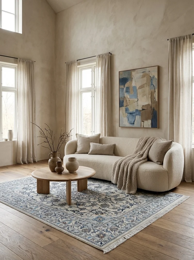 Nain 12La · Handgeknüpft – Beige, 193x143 cm