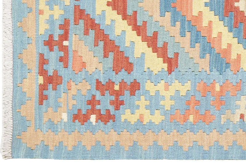 Kelim Gashgai · Handgewebt – Blau, 200x86 cm