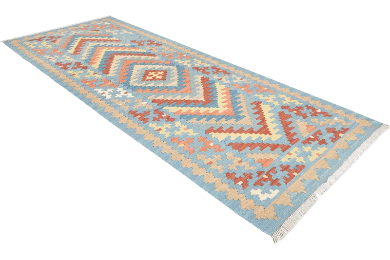 Kelim Gashgai · Handgewebt – Blau, 200x86 cm