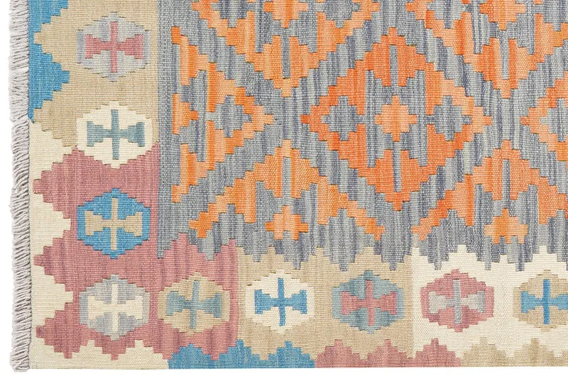 Kelim Gashgai · Handgewebt – Blau, 188x119 cm