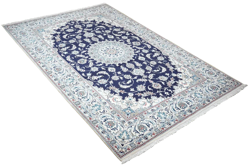 Nain 12La · Handgeknüpft – Blau, 298x197 cm